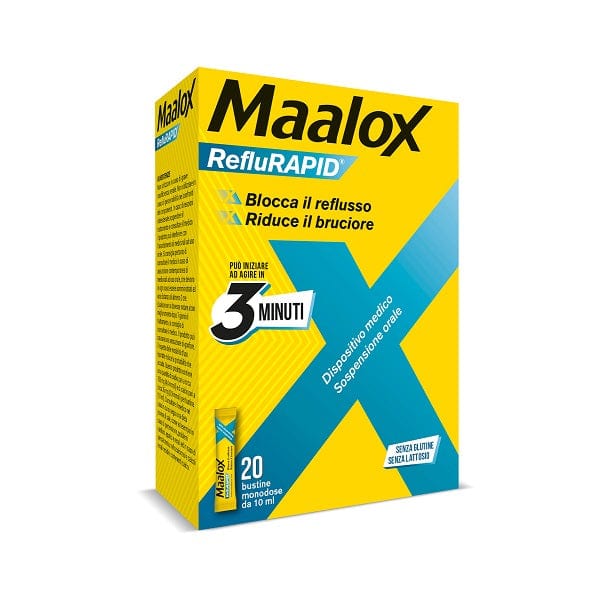SOSPENSIONE ORALE MAALOX REFLURAPID 20 BUSTINE MONODOSE DA 10 ML OPELLA HEALTHCARE ITALY Srl