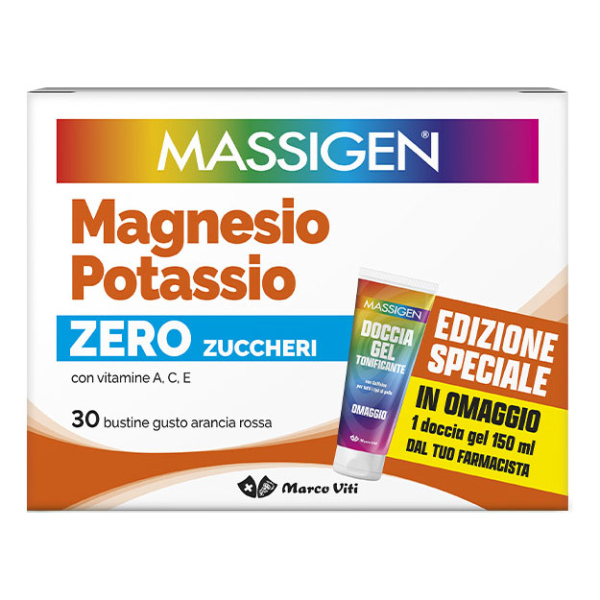 MASSIGEN MAGNESIO POTASSIO SENZA ZUCCHERO 30 BUSTINE EDIZIONE SPECIALE 2025 MARCO VITI FARMACEUTICI SpA