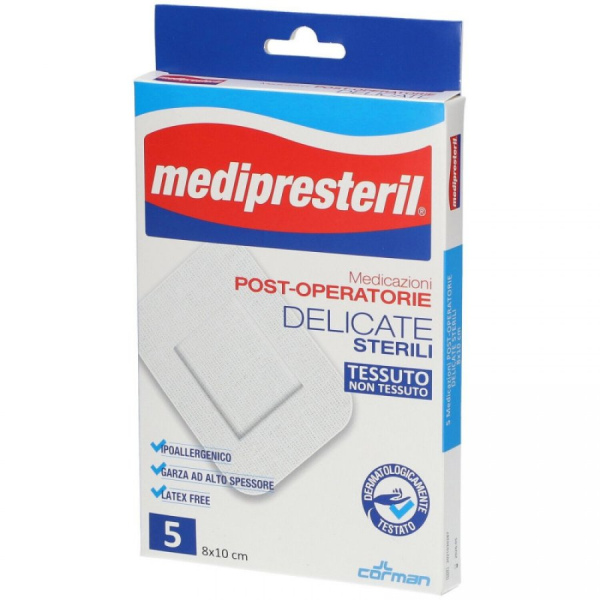 MEDICAZIONE MEDIPRESTERIL POST OPERATORIA DELICATA STERILE 8X10 5 PEZZI CORMAN SpA