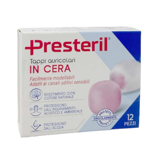PRESTERIL TAPPI AURICOLARI CERA 12 PEZZI CORMAN SpA