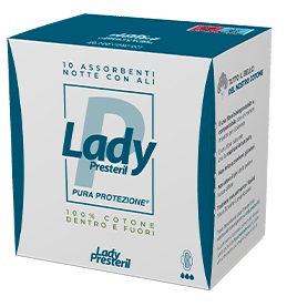LADY PRESTERIL ASSORBENTI NOTTE CON ALI RIPIEGATI BIODEGRADABILI 10 PEZZI CORMAN SpA