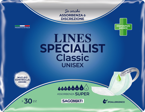 PANNOLONE LINES SPECIALIST CLASSIC SAGOMATO SUPER 30 PEZZI FATER SpA