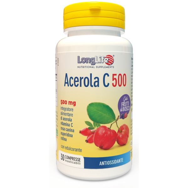ACEROLA C500 FRUTTI DI BOSCO 30 COMPRESSE MASTICABILI LONGLIFE Srl