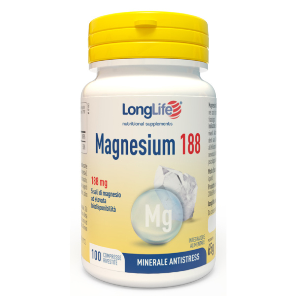 MAGNESIUM 188 100 COMPRESSE RIVESTITE DA 6,5 G LONGLIFE Srl