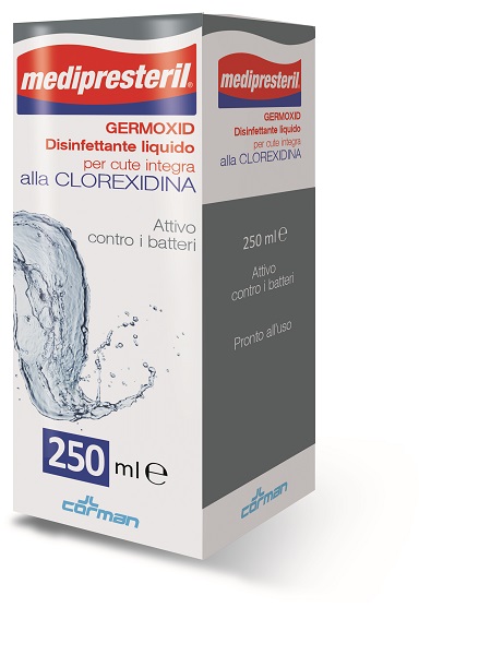 MEDIPRESTERIL GERMOXID DISINFETTANTE LIQUIDO CUTE INTEGRA ALLA CLOREXIDINA 250 ML CORMAN SpA