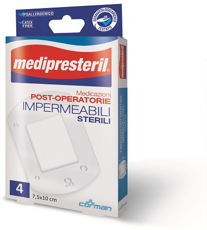 MEDICAZIONE POST OPERATORIA MEDIPRESTERIL IMPERMEABILE 10X25CM 3 PEZZI CORMAN SpA