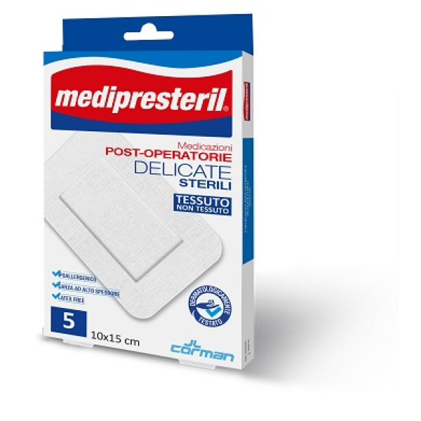 MEDICAZIONE POST OPERATORIA MEDIPRESTERIL DELICATA TNT 10X15CM 5 PEZZI CORMAN SpA