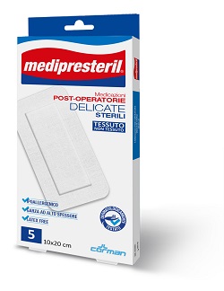 MEDICAZIONE POST OPERATORIA MEDIPRESTERIL DELICATA TNT 10X20CM 5 PEZZI CORMAN SpA