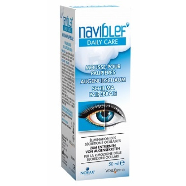 NAVIBLEF DAILY CARE SCHIUMA PER RIMOZIONE SECREZIONI OCULARI DA PALPEBRE E CIGLIA 50 ML VISUFARMA SpA