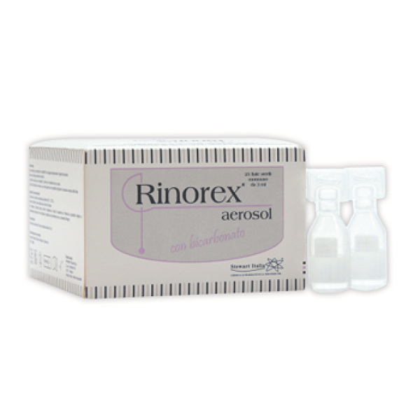 RINOREX AEROSOL CON BICARBONATO 25 FIALE STERILI MONOUSO 3 ML STEWART ITALIA Srl