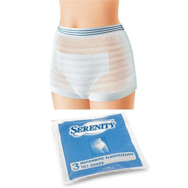 MUTANDINA ELASTICA RETTANGOLARE A RETE L 3 PEZZI SERENITY SpA
