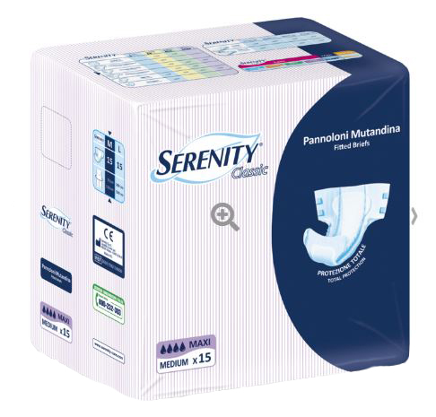 PANNOLONE MUTANDINA CLASSIC MAXI TAGLIA EXTRALARGE 15 PEZZI SERENITY SpA