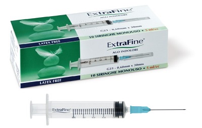 SIRINGA EXTRAFINE 5 ML GAUGE 23 0,60X30MM 10 PEZZI DESA PHARMA Srl