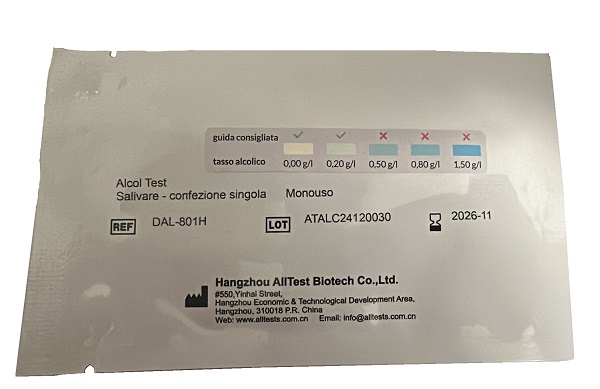 TEST RAPIDO ALLTEST STRIP RILEVAZIONE ALCOL NELLA SALIVA GEOMED Srl