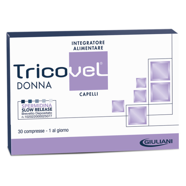 TRICOVEL DONNA INTEGRATORE ALIMENTARE CON NUTRIENTI SPECIFICI PER CAPELLI 30 COMPRESSE GIULIANI SpA