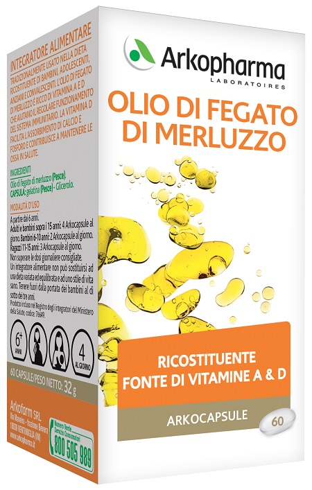 ARKO CAPSULE OLIO FEGATO MERLUZZO 60 CAPSULE ARKOFARM Srl