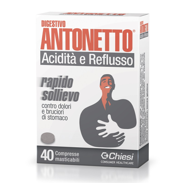 DIGESTIVO ANTONETTO ACIDITA' E REFLUSSO 40 COMPRESSE MASTICABILI CHIESI ITALIA SpA