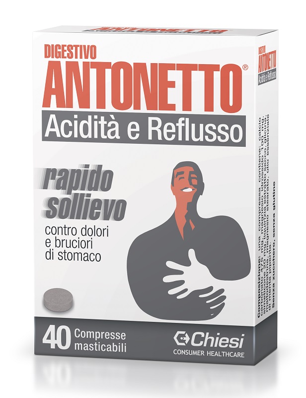 DIGESTIVO ANTONETTO ACIDITA' E REFLUSSO 40 COMPRESSE MASTICABILI CHIESI ITALIA SpA
