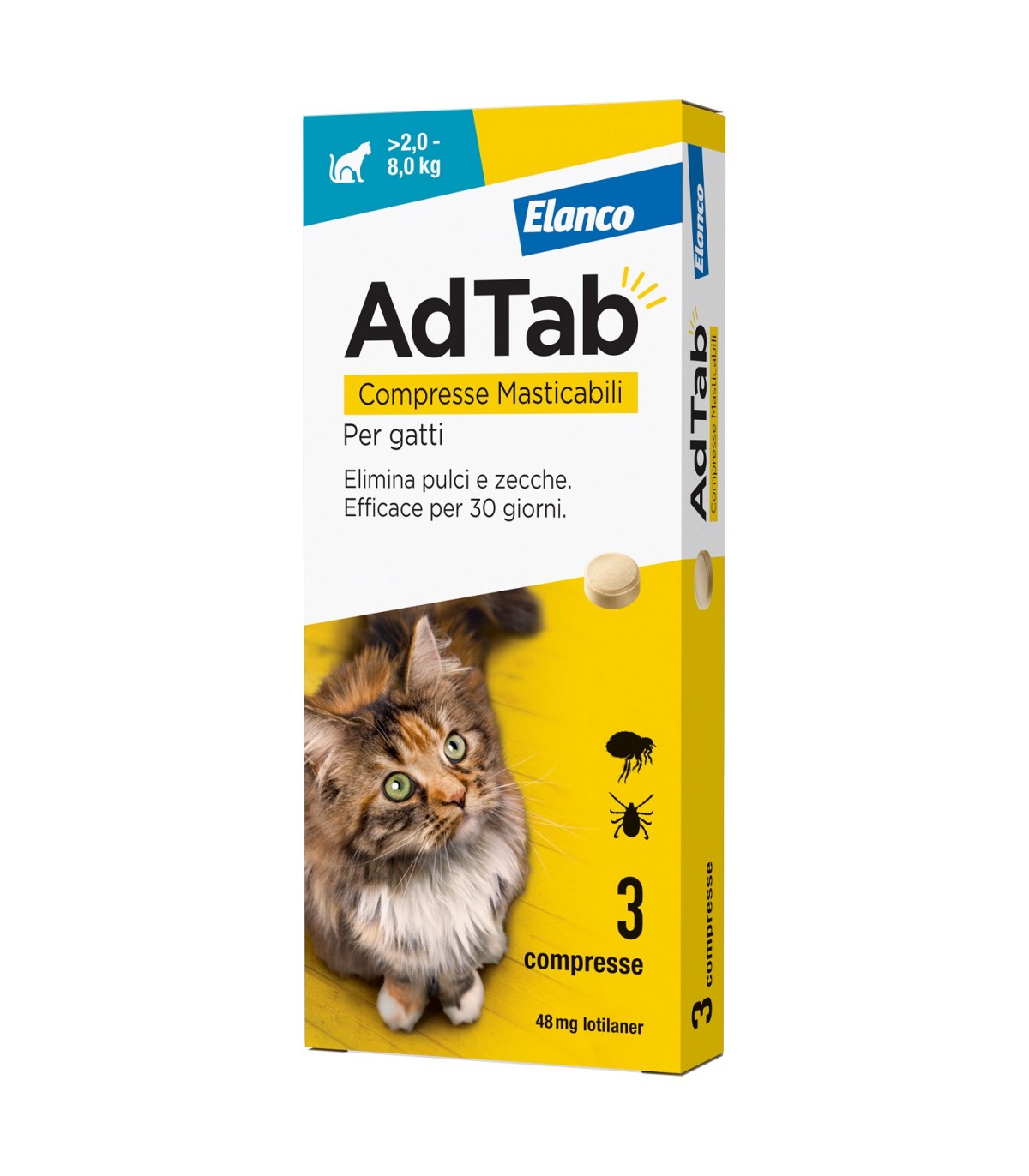 ADTAB*3CPR 48MG GATTI 2-8KG ELANCO ITALIA SpA