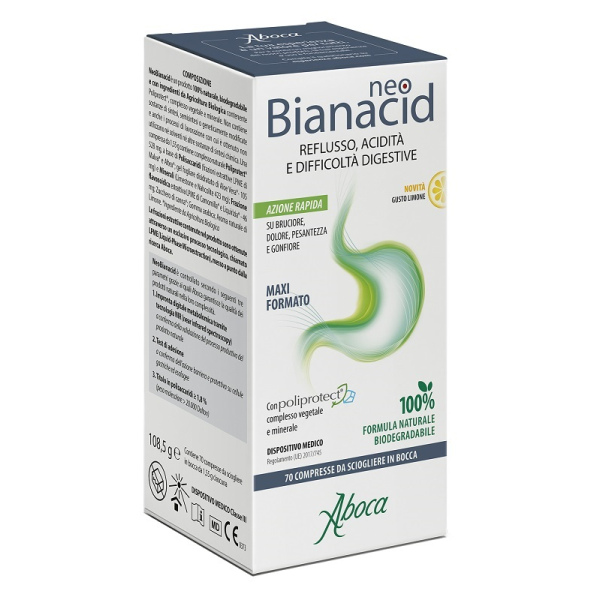 NEOBIANACID 70 COMPRESSE GUSTO LIMONE ABOCA SpA SOCIETA' AGRICOLA