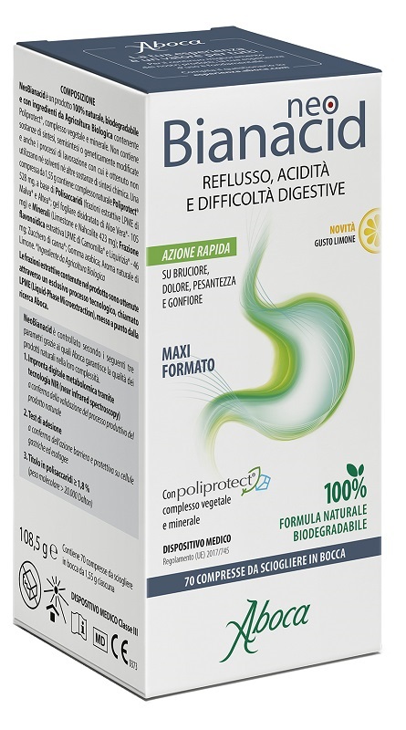 NEOBIANACID 70 COMPRESSE GUSTO LIMONE ABOCA SpA SOCIETA' AGRICOLA