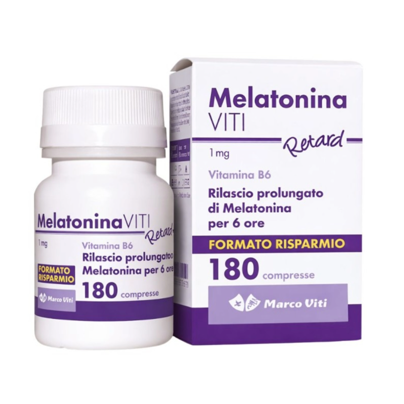 MELATONINA 1 MG RETARD 180 COMPRESSE DA 150 MG SENZA GLUTINE SENZA LATTOSIO MARCO VITI FARMACEUTICI SpA
