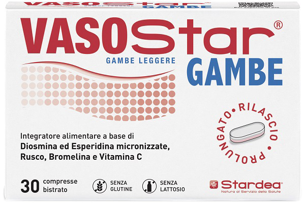 VASOSTAR GAMBE 30 COMPRESSE BISTRATO SENZA GLUTINE SENZA LATTOSIO STARDEA Srl