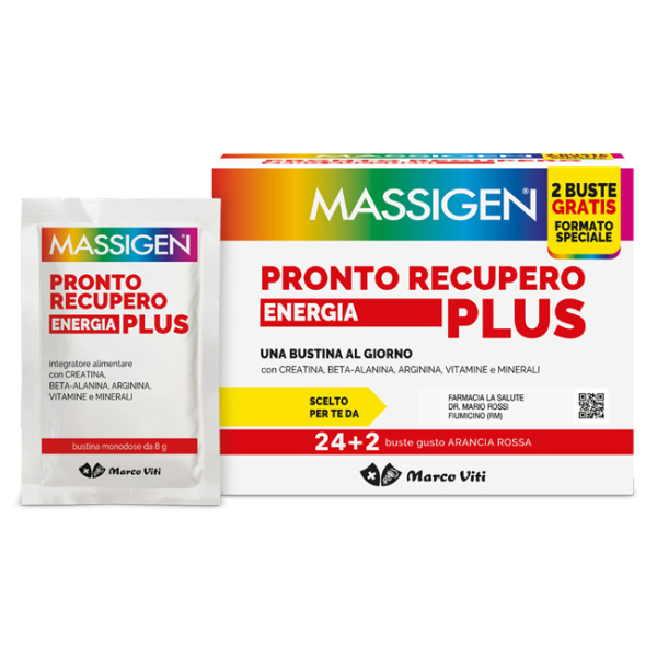 MASSIGEN PRONTO RECUPERO ENERGIA PLUS 24 BUSTINE + 2 BUSTINE MARCO VITI FARMACEUTICI SpA